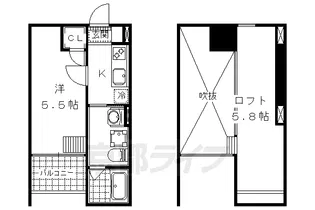 リゾレステ山科【2階】の間取り