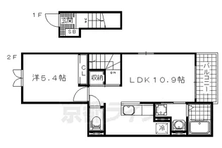 1LDKの間取り画像