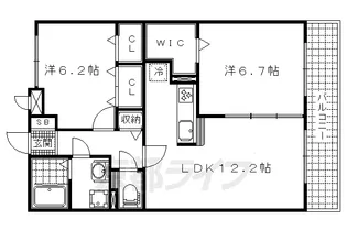 カルム・ベル・メゾン【1階】の間取り