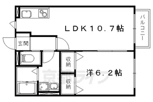 京都府京都市山科区東野百拍子町【アパート】の間取り