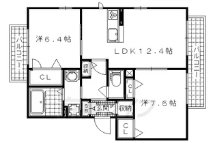 グレースコンフォート御陵Ⅱ【301号室】の間取り