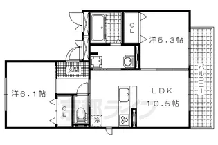 エール北花山【3階】の間取り