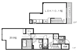 京都府京都市山科区西野小柳町【アパート】の間取り
