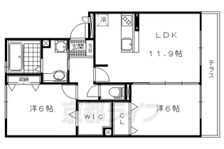 アルタ唐崎ビュー【1階】の間取り