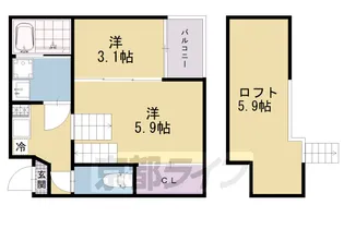 ハーモニーテラス醍醐サウスウエスト【1階】の間取り