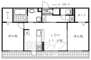 リート623 W(ウェスト)【2階】の間取り
