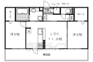 リート623 W(ウエスト)【1階】の間取り
