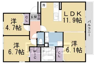 湖城ヶ丘ハイツ 9号館【2階】の間取り