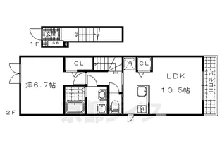 ミルト膳所 A【2階】の間取り