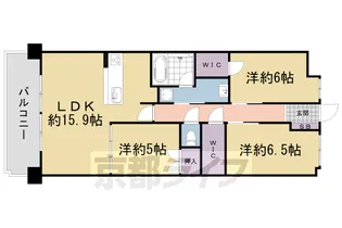 グランアッシュ山科御陵【307号室】の間取り