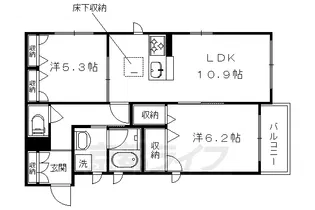 シャーメゾン紫竹【102号室】の間取り