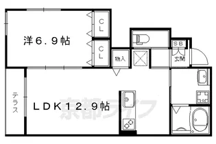 Villa H 宝ヶ池【103号室】の間取り