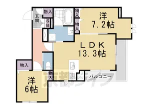 Aile北大路新町【2階】の間取り