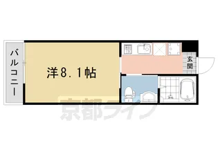 京都府京都市中京区西ノ京中御門東町【マンション】の間取り
