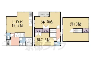 京都府京都市左京区一乗寺塚本町【一戸建】の間取り