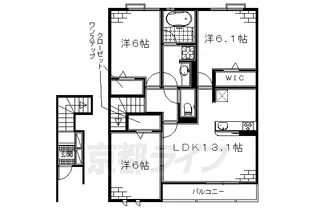 ヴェルデ桃山御陵【2階】の間取り