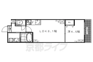 サクシード丹波橋【4階】の間取り