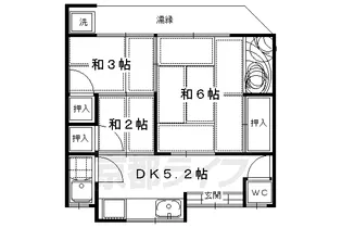 京都府京都市伏見区深草大亀谷内膳町【一戸建】の間取り