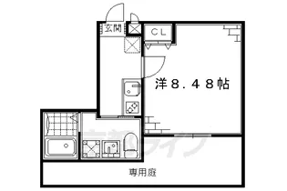 ASフラッティ竹田【103号室】の間取り