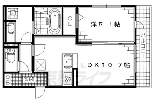京都府京都市伏見区横大路中ノ庄町【アパート】の間取り