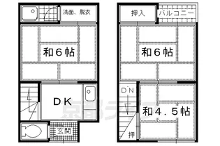 京都府京都市伏見区深草大亀谷大山町【テラスハウス】の間取り