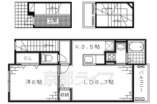 グランディール【3階】の間取り