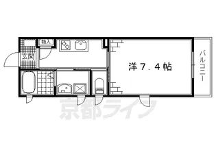 シャーメゾン深草【102号室】の間取り