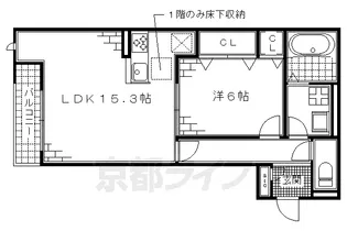 ラシーネ伏見弐番館【1階】の間取り
