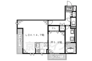 京都府京都市伏見区深草柴田屋敷町【アパート】の間取り