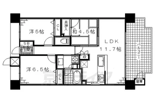 レ・ジェイド伏見中書島【611号室】の間取り