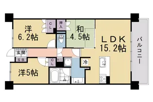 ライオンズ伏見桃山指月城【314号室】の間取り