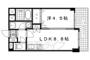 プリシード桃山御陵レジデンス【3階】の間取り