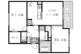 サン・フローラ伏見板橋【1階】の間取り