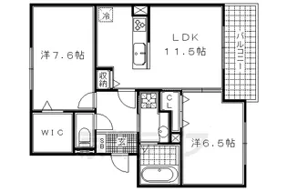 サン・フローラ伏見板橋【1階】の間取り