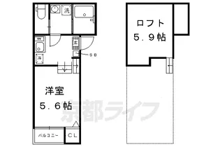 「ハーモニーテラス深草善導寺町」【2階】の間取り