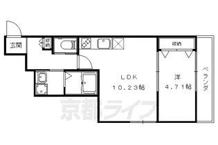 クオーレⅡ納所【306号室】の間取り