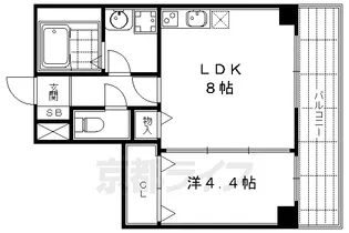 アイカーサ綾小路【401号室】の間取り