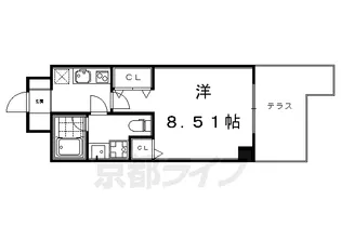 フォース二条城東【102号室】の間取り
