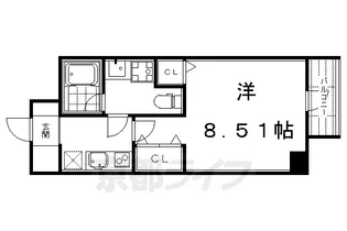 フォース二条城東【210号室】の間取り
