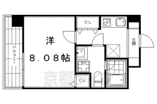 フォース二条城東【213号室】の間取り