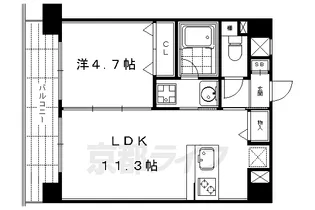 京都府京都市中京区西大文字町【マンション】の間取り