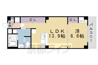 More河原町Ⅱ【401号室】の間取り