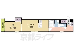 シャーメゾン二条城南【102号室】の間取り