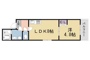 京都府京都市下京区高辻町【マンション】の間取り