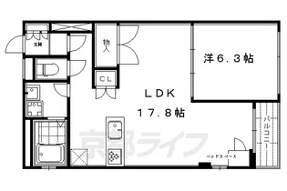 ヴィラスタジオーネ御所南【3階】の間取り
