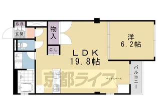 ヴィラスタジオーネ御所南【304号室】の間取り