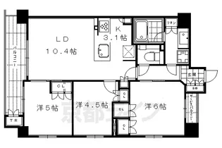 ソルレヴェンテ四条大宮【402号室】の間取り
