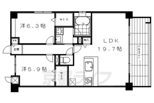 カーサロータス【401号室】の間取り