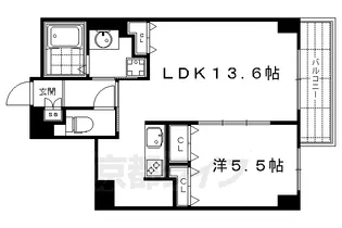 エリタージュ新町【5階】の間取り
