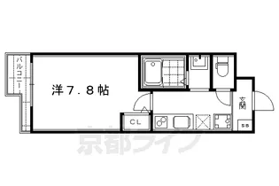 Mo No Ciel 二条城【107号室】の間取り